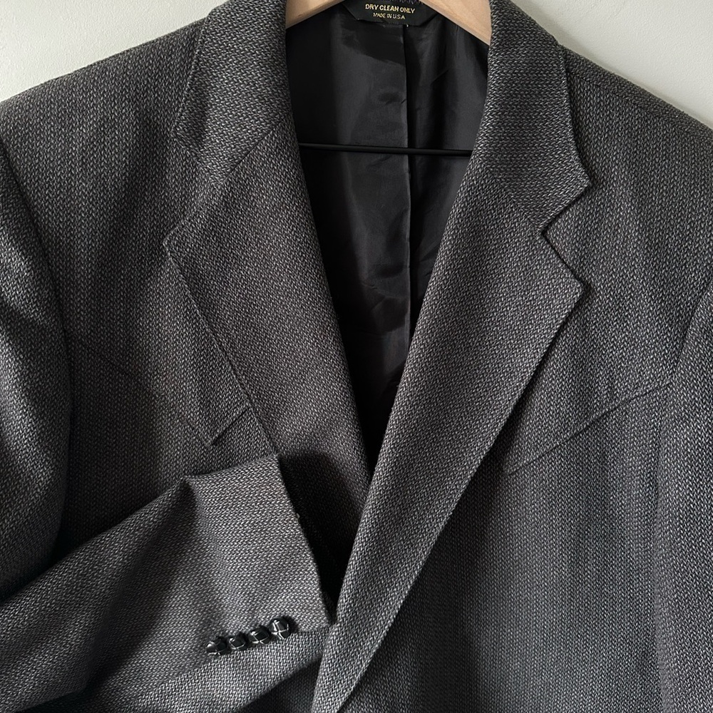 Vintage Grand Entry Western Sport Coat jacket Men size 48R Grey Pointed Pockets